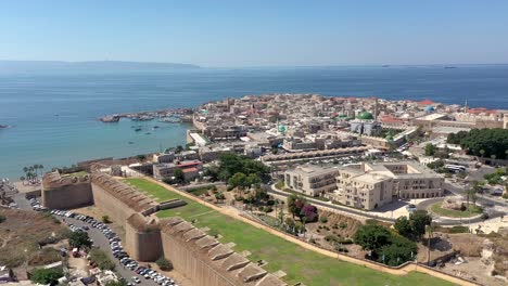 port city in the galilee from a drone