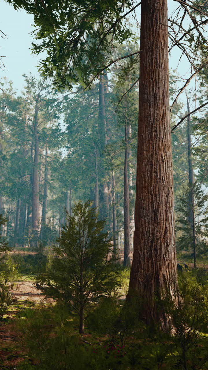 Sequoie giganti nel boschetto della foresta gigante nel Parco Nazionale di Sequoia