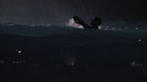 sailors fall overboard and struggle in the ocean in this television style reenactment of the war of 1812