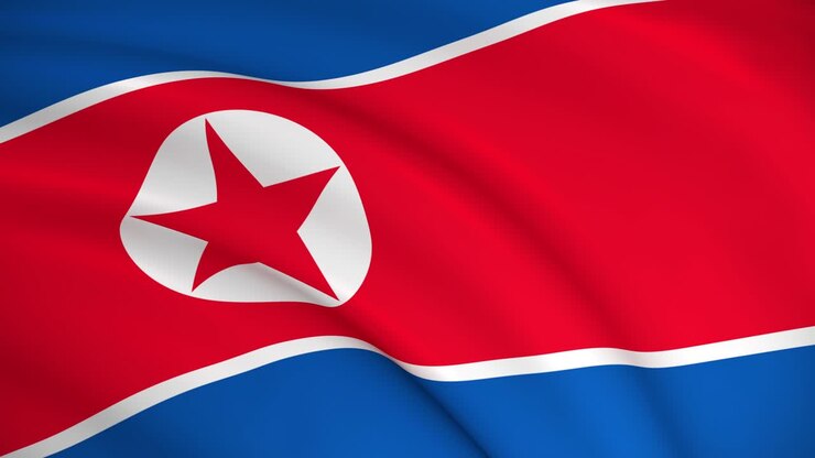 La bandiera nazionale della Corea del Nord.