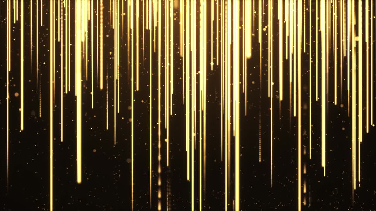 금색 수직 스트리밍 입자