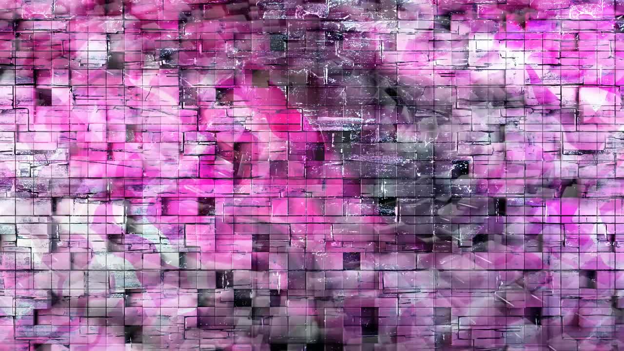 geometría rosada ondulada y patrón de ladrillo cúbico abstracto - animación de fondo de movimiento de bucle sin costuras de 4k