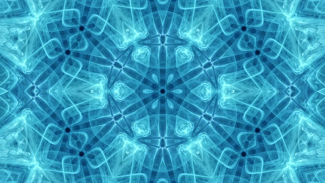 fractal encantador que te lleva lentamente más profundamente a la conciencia meditativa calmante con seductoras formas geométricas azules en bucle sin fin