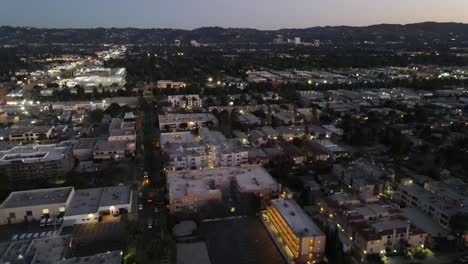aerial view of van nuys at night
