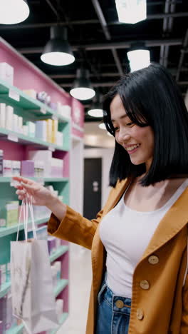 woman shopping for cosmetics