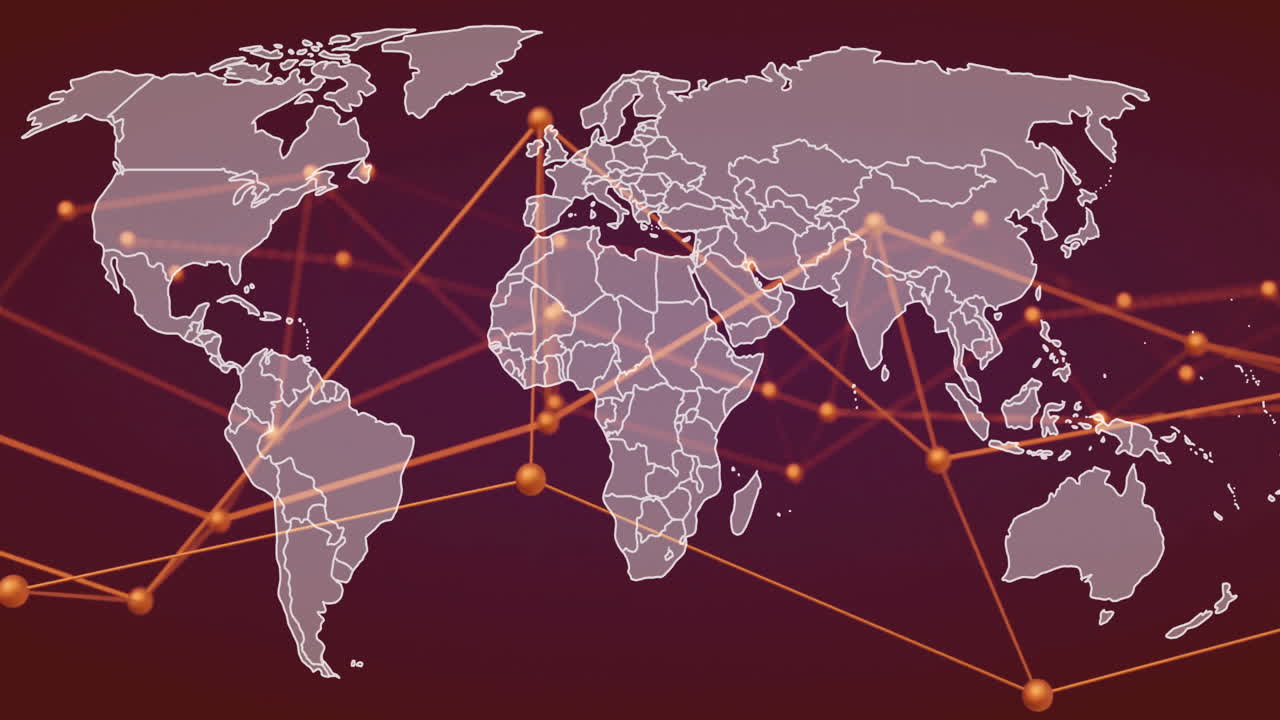 conexiones de red global a través de la animación del mapa del mundo