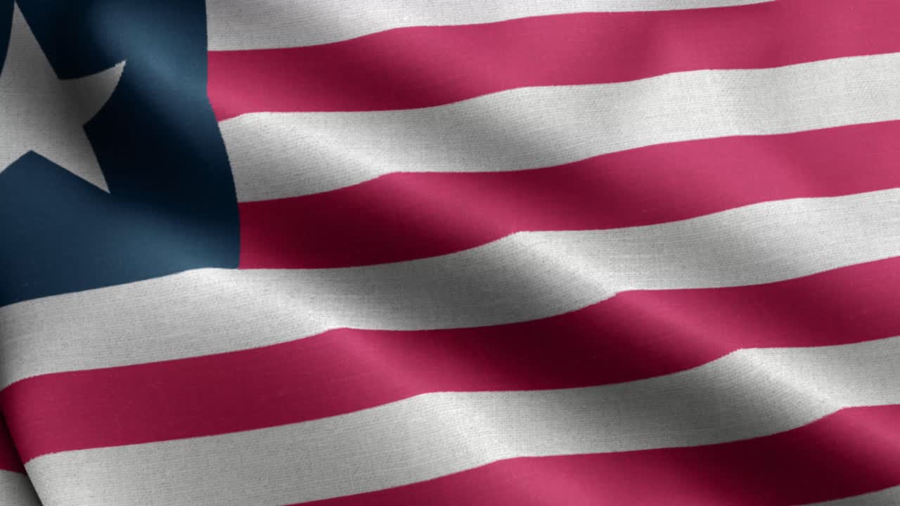 primer plano ondeando lazo 4k bandera nacional de liberia