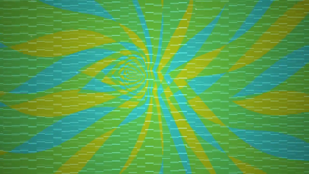 Pola Spiral Berputar Abstrak dengan Gelombang Toska dan Kuning