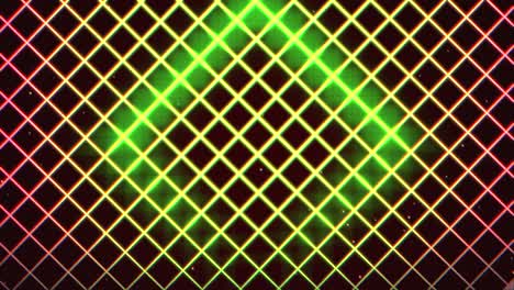 neon retro grid with green light