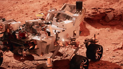 el rover de marte perseverance explorando el planeta rojo. elementos proporcionados por la nasa.