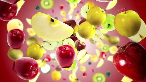 el fondo de la animación de la fruta de la manzana, renderización, bucle