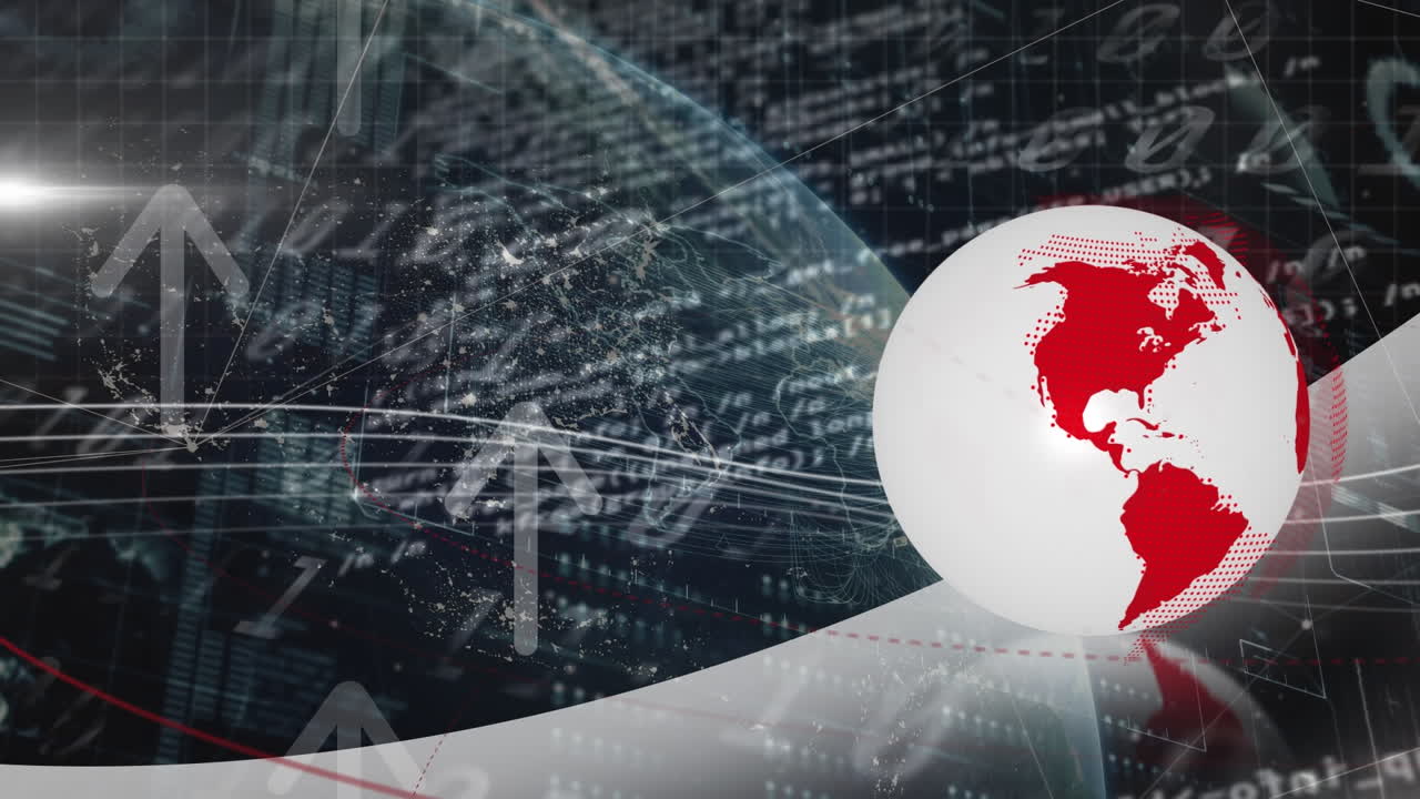 데이터 프로세싱과 연결 네트워크를 통해 지구의 애니메이션