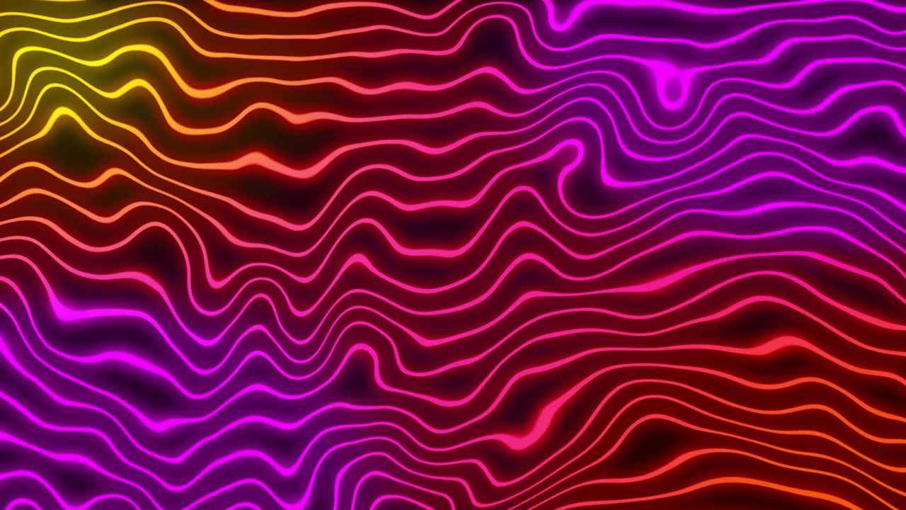 Abstract Neon Wavy Lines Moving in Gradient Colors