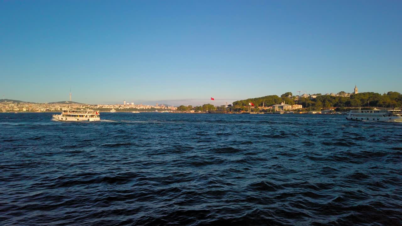 Cinematic close up view of waves of ocean