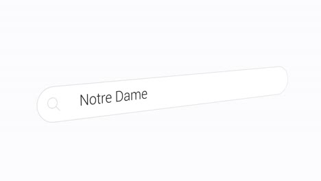typing notre dame on the search engine