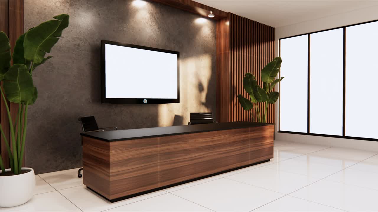 waiting room interior on office design.3D rendering