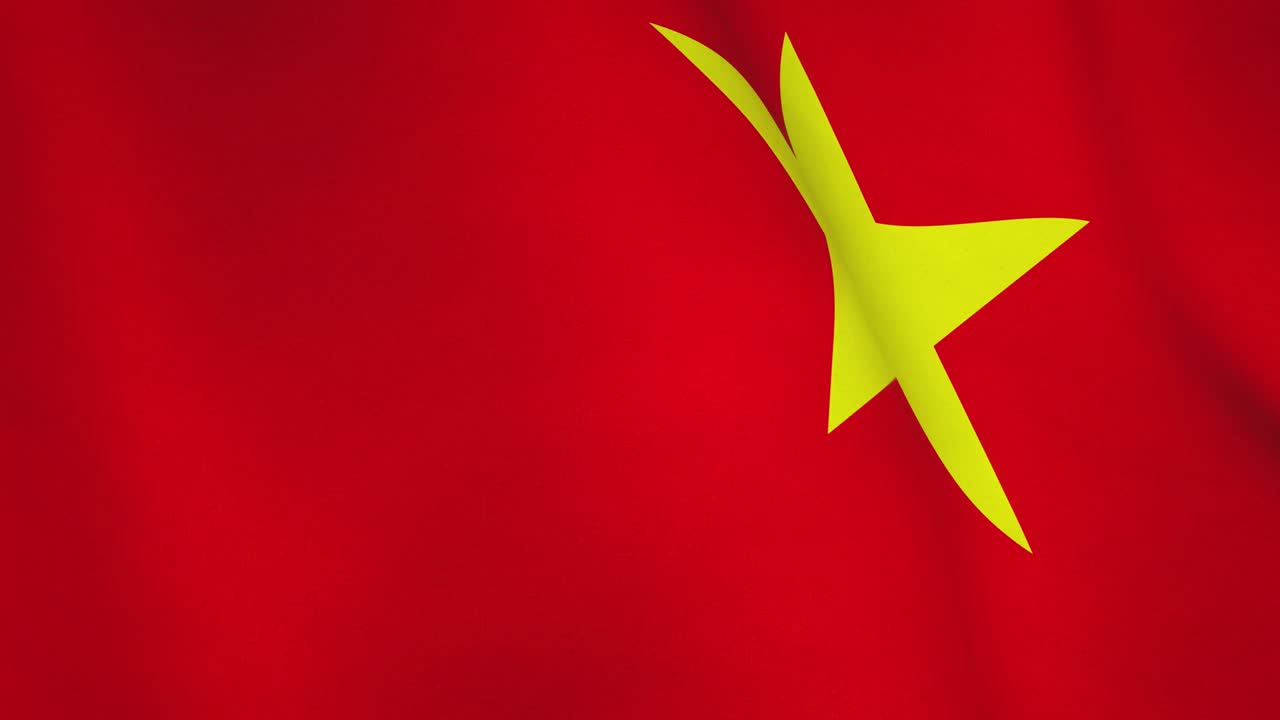fondo de la bandera de vietnam en pantalla completa - animación de video de bucle sin costuras