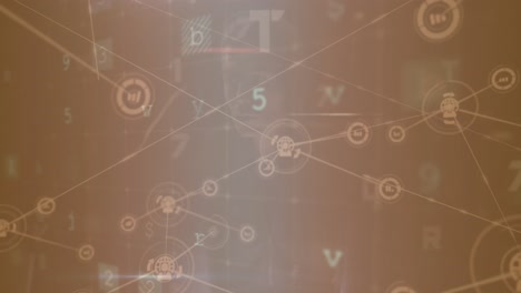 animation of data processing over network of connections