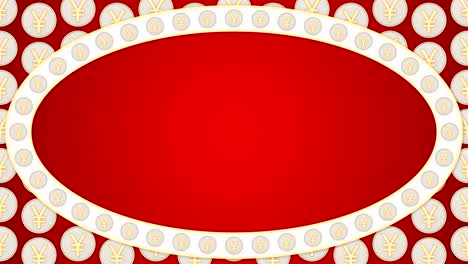 chinese yuan coins china money red background ellipse frame