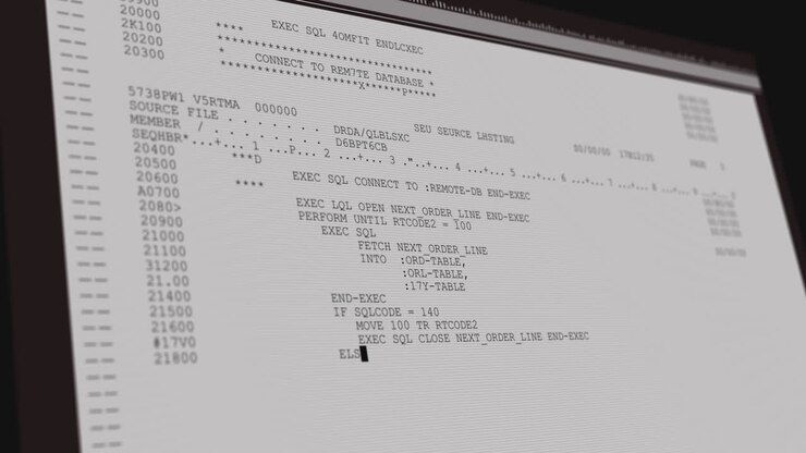 Animation af databehandling på grå computerskærm