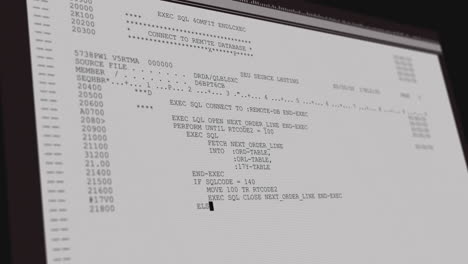 animation of data processing on grey computer screen