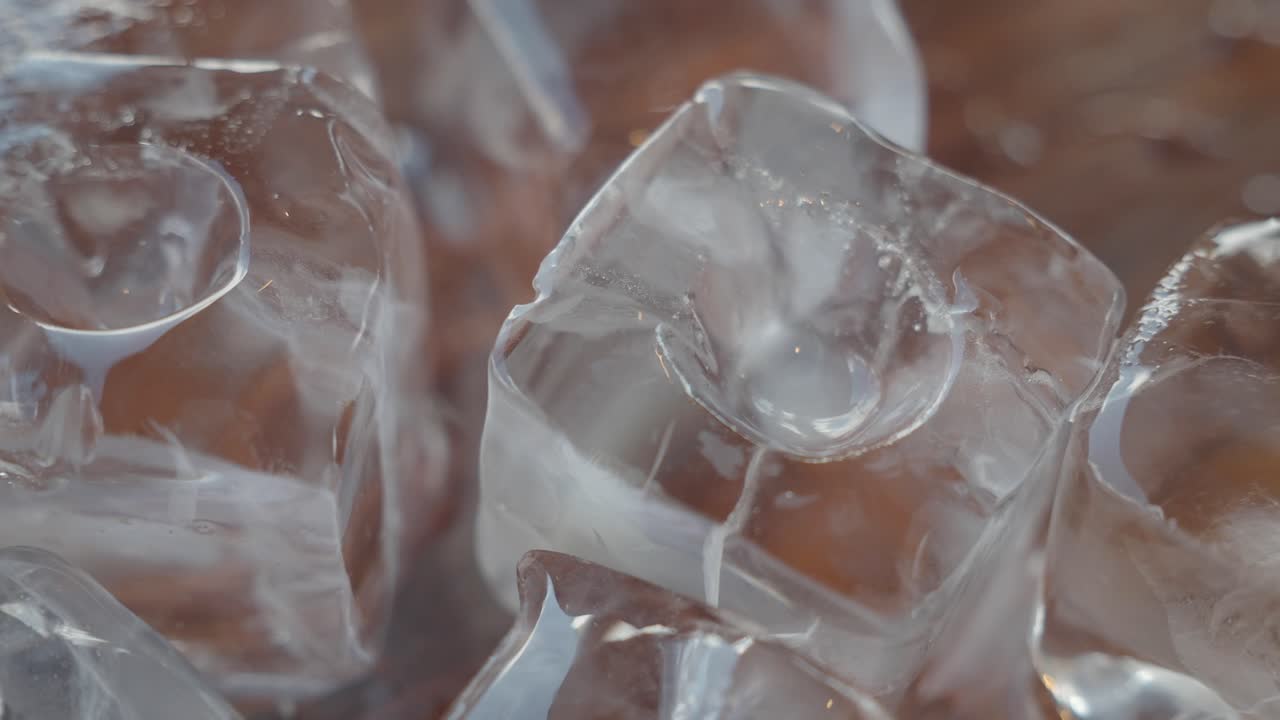 얼음 큐브의 클로즈업