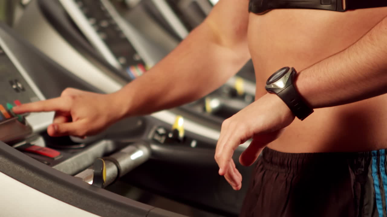 Man doing fitness test on treadmill
