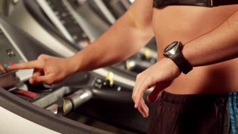 Man-doing-fitness-test-on-treadmill