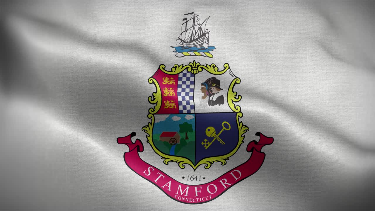 Stamford Connecticut USA Flag Loop Background 4K