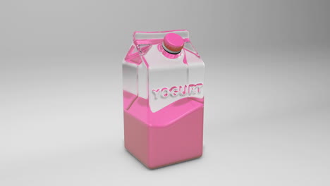 liquid yogurt drink dairy carton box animation 3d