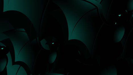 murciélago de halloween - concepto de halloween - murciélagos aleteando sus alas hacia arriba - loopable - cientos de murciélogos se apresuran hacia arriba - halloween - hallowayne murciélegos voladores bucle interminable - murciénago loopable - fondo negro - color azul - y bandada de murciénagos