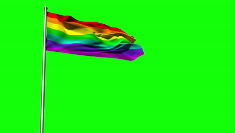 rainbow flag blowing against green screen