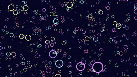 vibrant floating circles colorful bubble-like patterns on black background