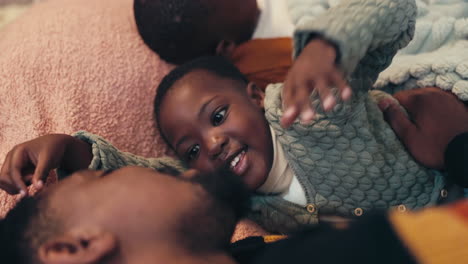 black family, love and a father with his child
