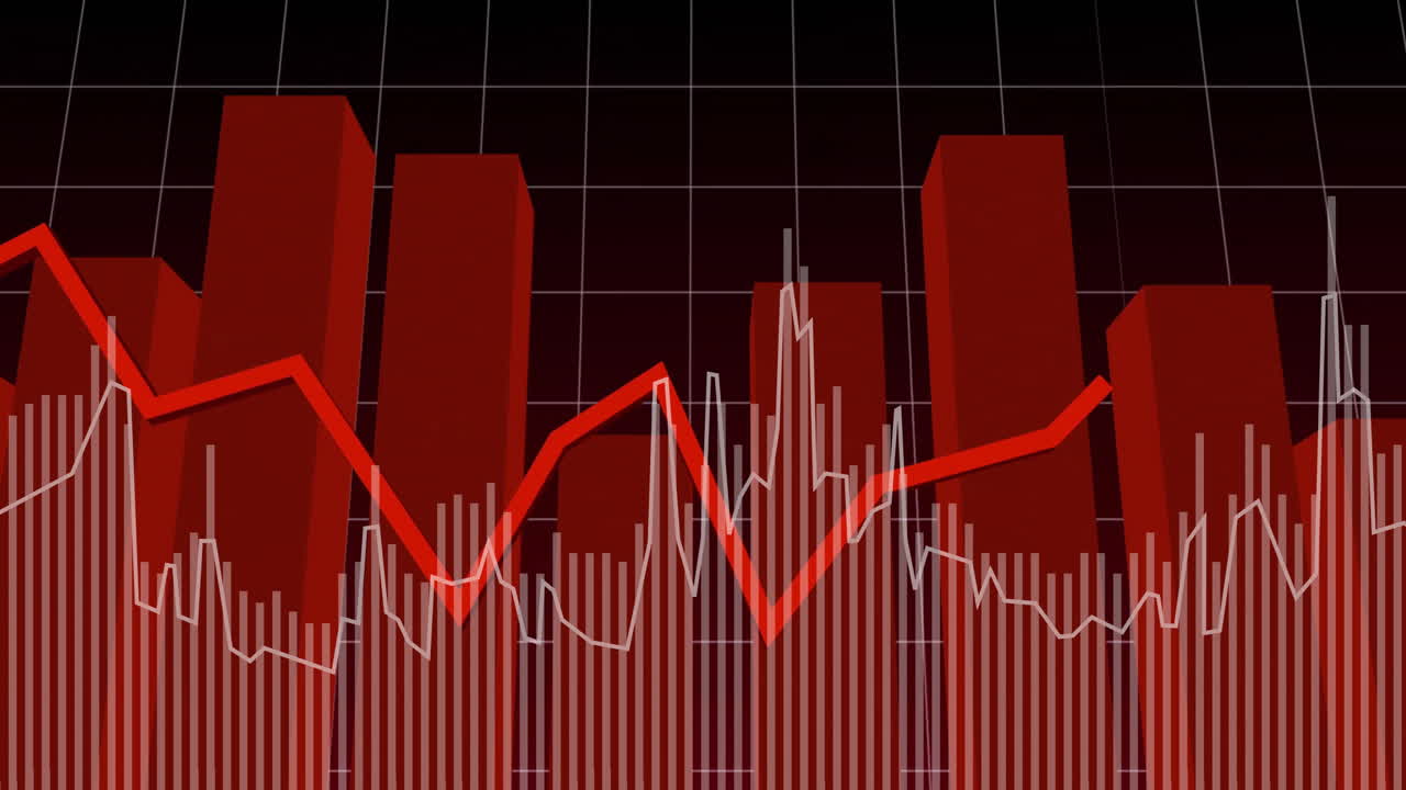 Animation of red diagrams on black background