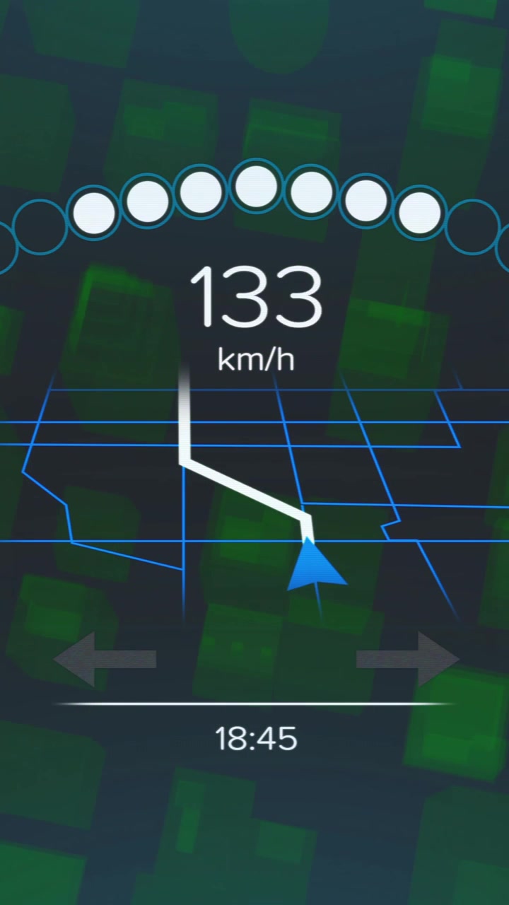 Animation of data processing and speedometer and black background