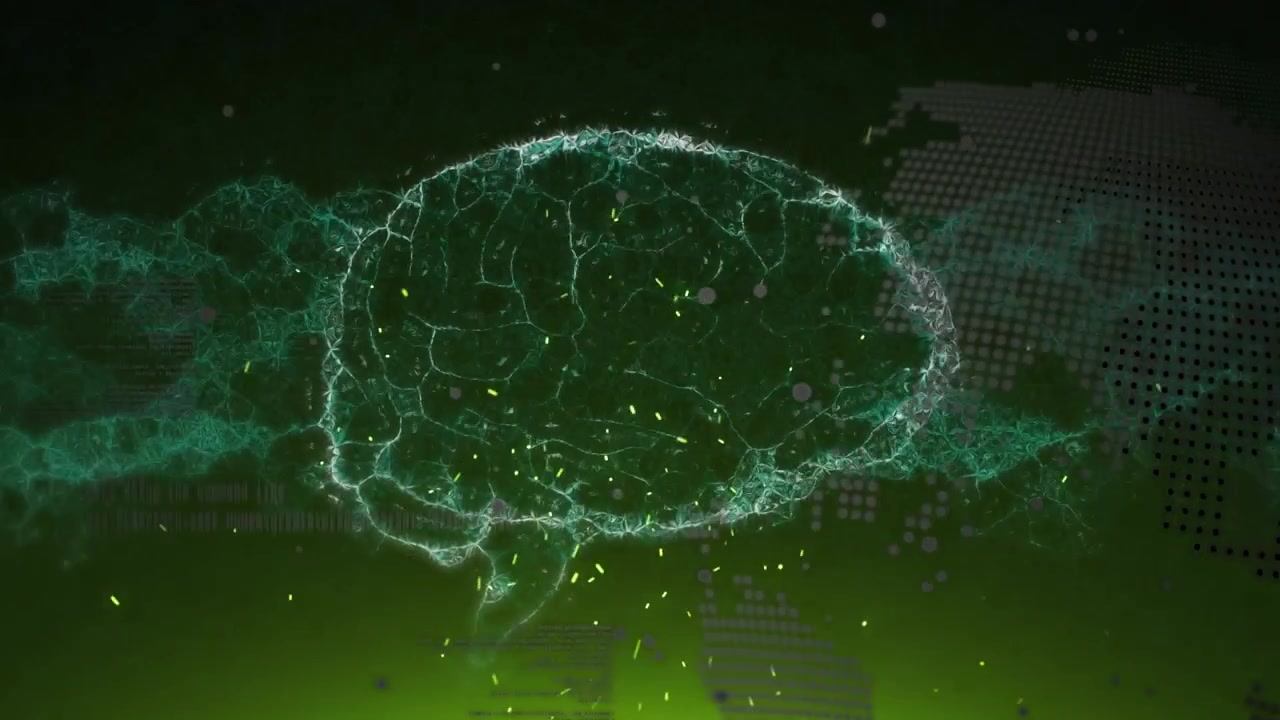Animazione digitale del cervello umano con dati di rete globale