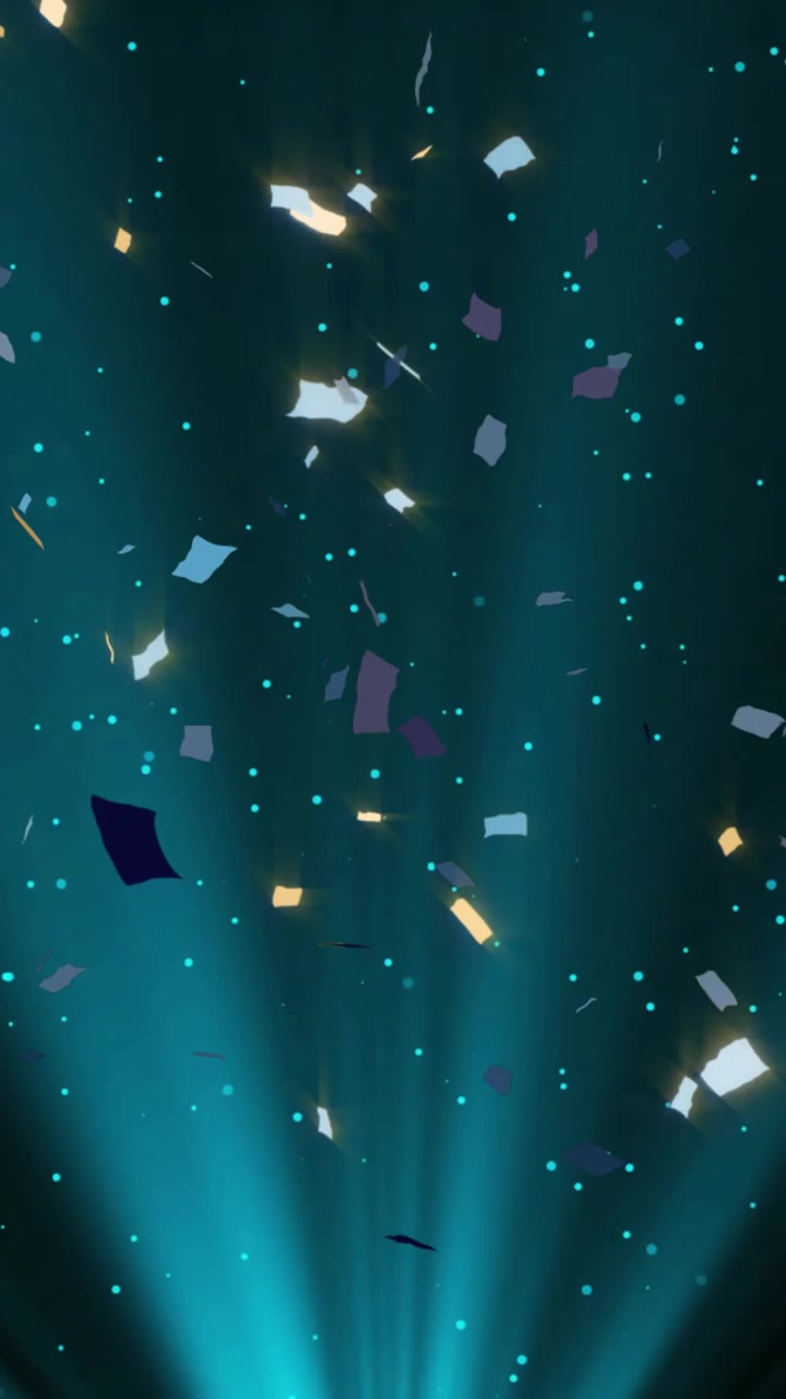 Animation of confetti falling on black background