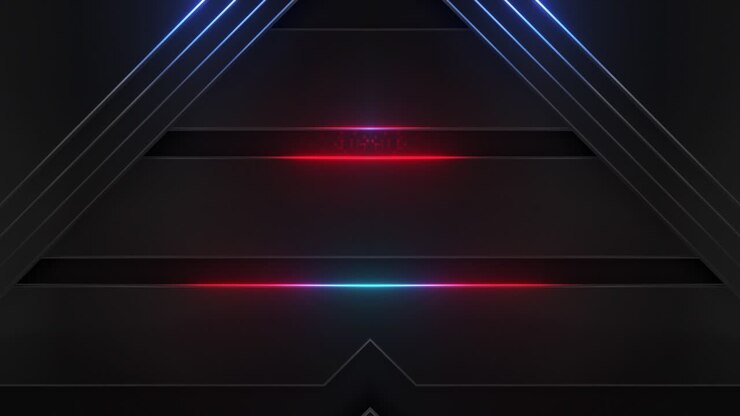 Abstract Futuristic Background with Neon Triangles