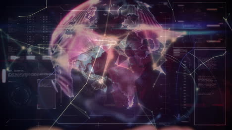 animación del procesamiento de datos en todo el mundo