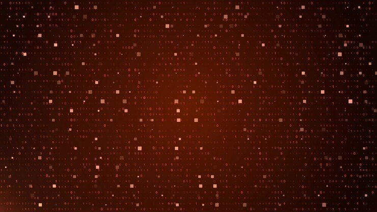 Digital Binary Code Background with Glowing Data Stream