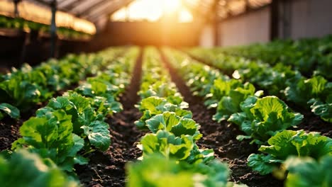 lettuce growing in a greenhouse