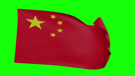 bandera china ondeando en el viento (pantalla verde + negra + luma mate transparente)