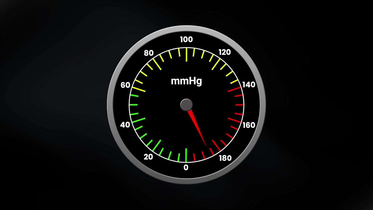 Digital Blood Pressure Gauge Displaying mmHg Measurement