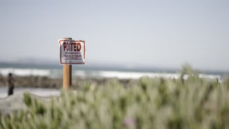 Posted-Private-Property-Beach-Sign-on-Sunny-Day