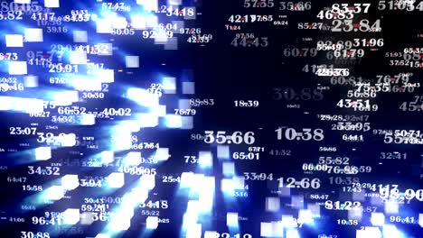 Data and Numbers - Data and number values passing through cyberspace.
