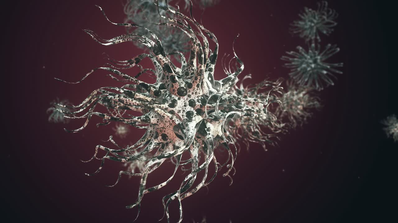 vista microscópica de un virus