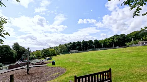 children playing in a scenic playground