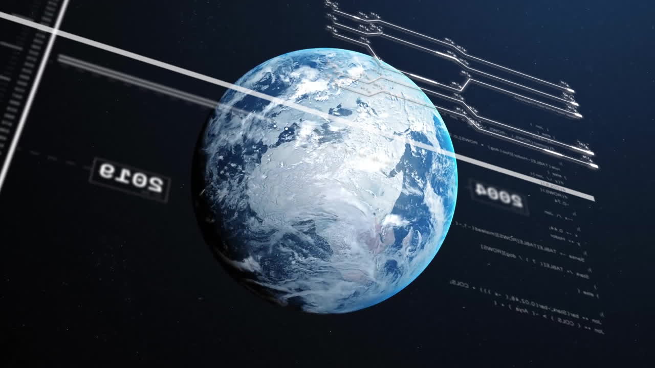 анимация обработки финансовых данных по всему миру на черном фоне