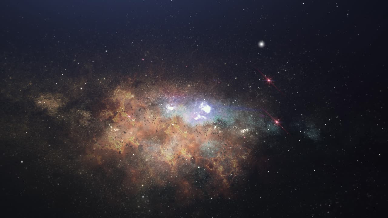 las estrellas y las nebulosas brillan intensamente en el universo